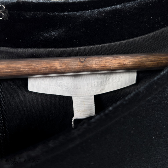 Adyson Parker Crushed Velvet Babydoll Dress Black Boho Whimsigoth Large NWT - Picture 3 of 5